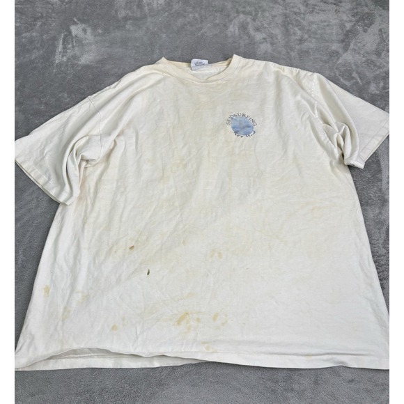 Vintage 90s Sky Surfing No Fear T Shirt Men's Size XL White Distressed - Picture 2 of 12
